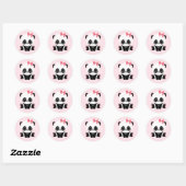 Schattige Baby panda op roze Stickers (6 Stickers) (Vel)