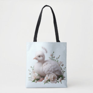 Schattige baby pauw & Bloemen: De natuur is verru Tote Bag