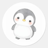 Schattige Baby Penguin Chick Sticker Waterverf (Voorkant)