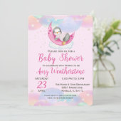 Schattige Baby Penguin Roze Baby shower Kaart (Staand voorkant)