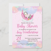 Schattige Baby Penguin Roze Baby shower