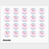 Schattige Baby Penguin Roze Baby shower Ronde Sticker (Vel)