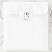 Schattige Baby Penguin Sticker Waterverf Print (Tas)