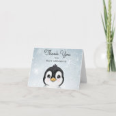 Schattige Baby Penguin Winter Dank u Bedankkaart (Voorkant)