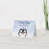 Schattige Baby Penguin Winter Dank u Bedankkaart (Voorkant)