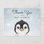 Schattige Baby Penguin Winter Dank u Briefkaart (Voorkant)