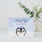 Schattige Baby Penguin Winter Dank u Briefkaart (Staand voorkant)