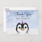 Schattige Baby Penguin Winter Dank u Briefkaart (Voorkant / Achterkant)