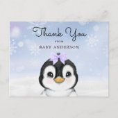 Schattige Baby Penguin Winter Dank u Briefkaart (Voorkant)