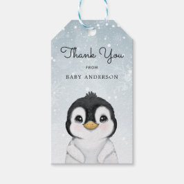 Schattige Baby Penguin Winter Dank u Cadeaulabel