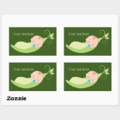 schattige baby peulpppeuters voegen tekst toe rechthoekige sticker (Vel)