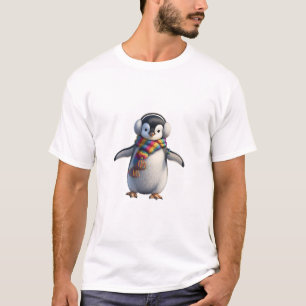Schattige baby-pinguïn in winterkleding t-shirt