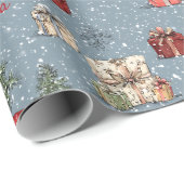 Schattige Baby Pinguïn Kerstmis Cadeaupapier (Rol Hoek)