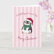 Schattige baby pinguïn met kerstmuts Kerstmis