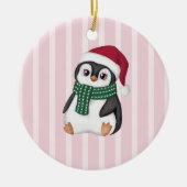 Schattige baby pinguïn met kerstmuts Kerstmis Keramisch Ornament (Voorkant)