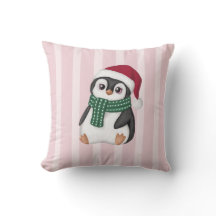 Schattige baby pinguïn met kerstmuts Kerstmis