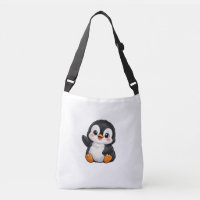 Schattige baby pinguïn zwaaiend cartoon karakter k