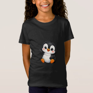 Schattige baby pinguïn zwaaiend cartoon karakter k t-shirt