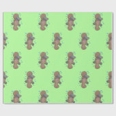 Schattige baby platypus bubble cartoon illustratie cadeaupapier (Vlak)