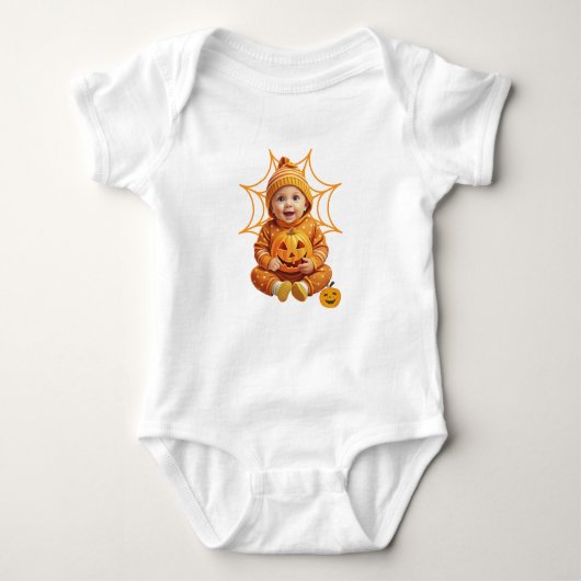 Schattige Baby pompoen outfit voor Halloween Romper (Voorkant)