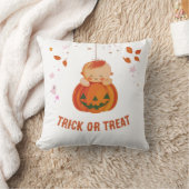 Schattige Baby Pompoen Trick or Treat Halloween Kussen (Deken)