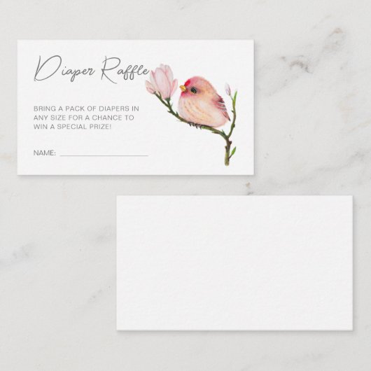 Schattige Baby Redpoll Bird Baby shower Informatiekaartje (Voorkant / Achterkant)