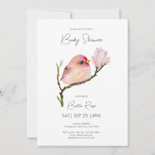 Schattige Baby Redpoll Bird Baby shower Kaart (Voorkant)