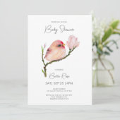 Schattige Baby Redpoll Bird Baby shower Kaart (Staand voorkant)