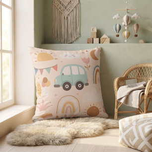 Schattige baby regenboog & zonneschijn kinderkamer kussen
