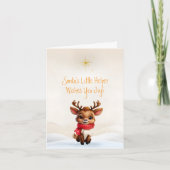 Schattige Baby rendier kerstboodschap Feestdagen Kaart (Voorkant)