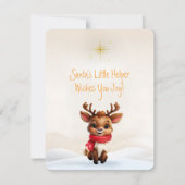 Schattige Baby rendier kerstboodschap Feestdagenkaart (Voorkant)