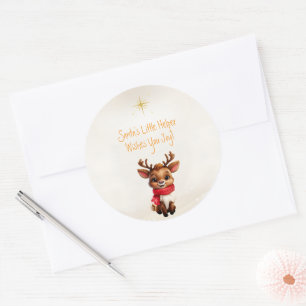Schattige Baby rendier kerstboodschap Ronde Sticker