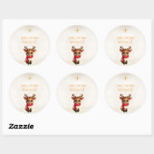 Schattige Baby rendier kerstboodschap Ronde Sticker (Vel)