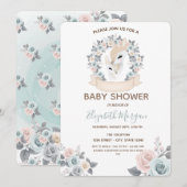 Schattige Baby Rendieren Bloemen Baby shower Kaart (Voorkant / Achterkant)