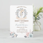 Schattige Baby Rendieren Bloemen Baby shower Kaart (Staand voorkant)