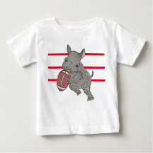 Schattige Baby Rhino Amerikaans Football Baby T-sh