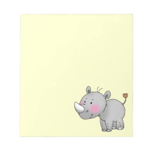schattige baby rhino notitieblok