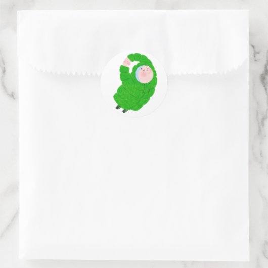 Schattige Baby Ronde Sticker (Tas)