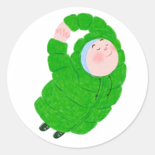 Schattige Baby Ronde Sticker (Voorkant)