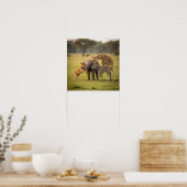 Schattige Baby savannedieren Poster (Keuken)