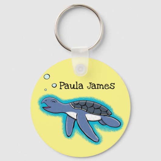 schattige baby schildpad cartoon sleutelhanger (Voorkant)