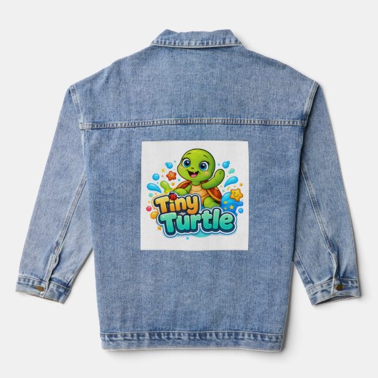 Schattige Baby Schildpad Denim Jacket (Achterkant)