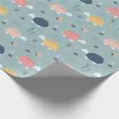 Schattige Baby schildpad patroon in blauw Cadeaupapier (Hoek)