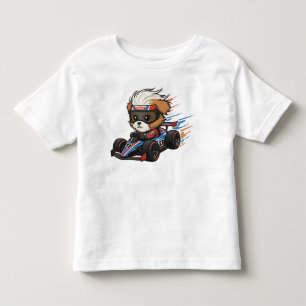 Schattige baby shih tzu raceauto bestuurder kinder shirts
