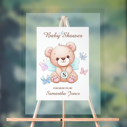 Schattige Baby shower acryl teken Acryl Bord (Neutraal)