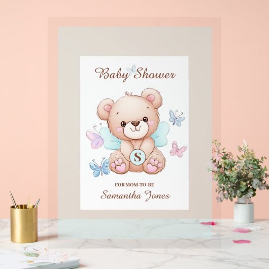 Schattige Baby shower acryl teken Acryl Bord (Huwelijk)