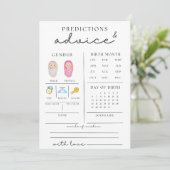 Schattige Baby shower advies en voorspellingen Kaa Kaart (Staand voorkant)