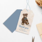 Schattige Baby shower Bedankt Teddy Bear Cadeaulabel