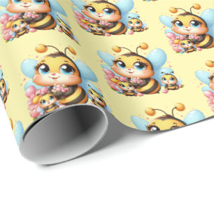 Schattige baby shower bij cadeaupapier
