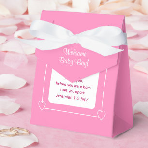 Schattige Baby shower Bijbel Verse Roze Partij Fav Bedankdoosjes